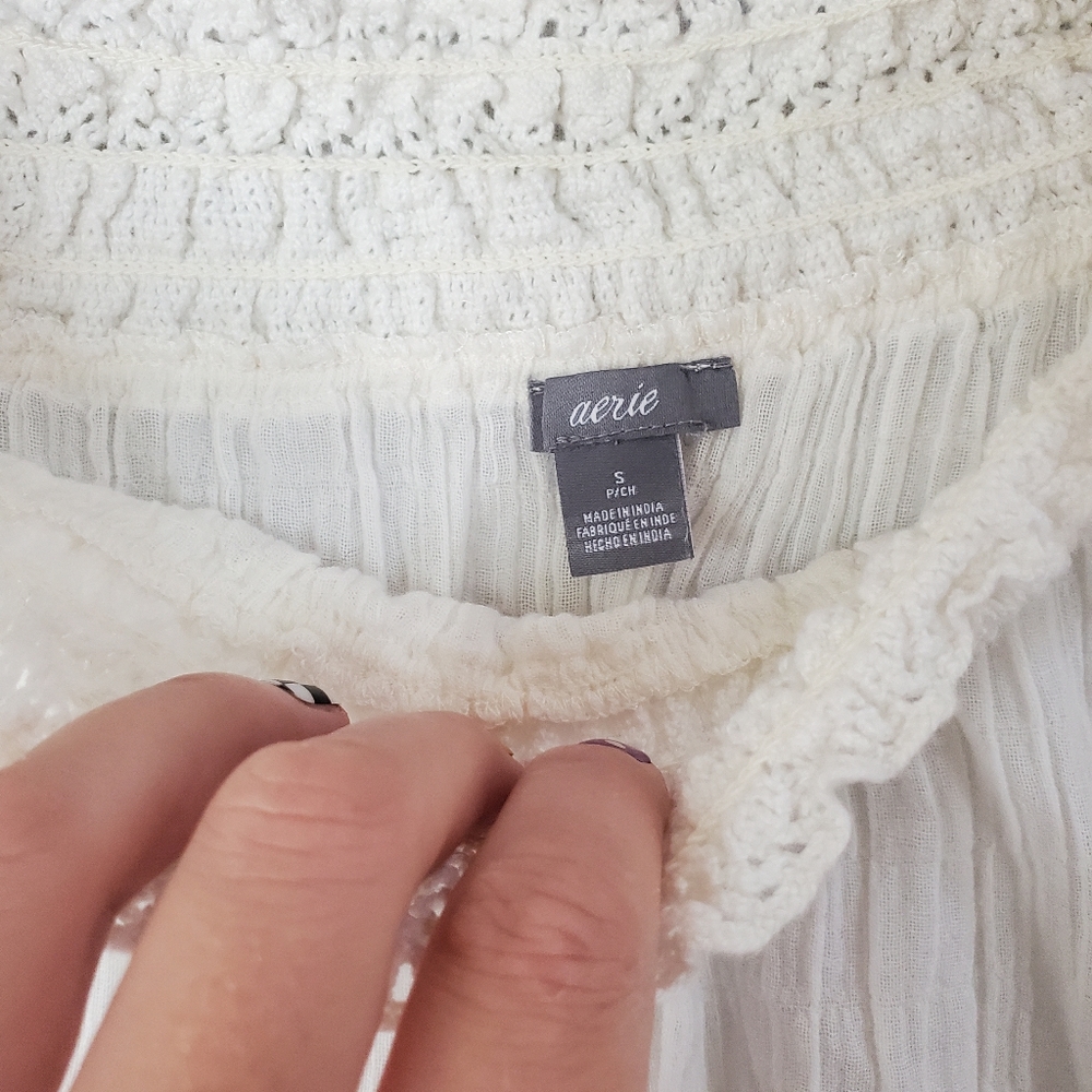 Aerie Crinkle Gauze Top size S - Picture 4 of 5
